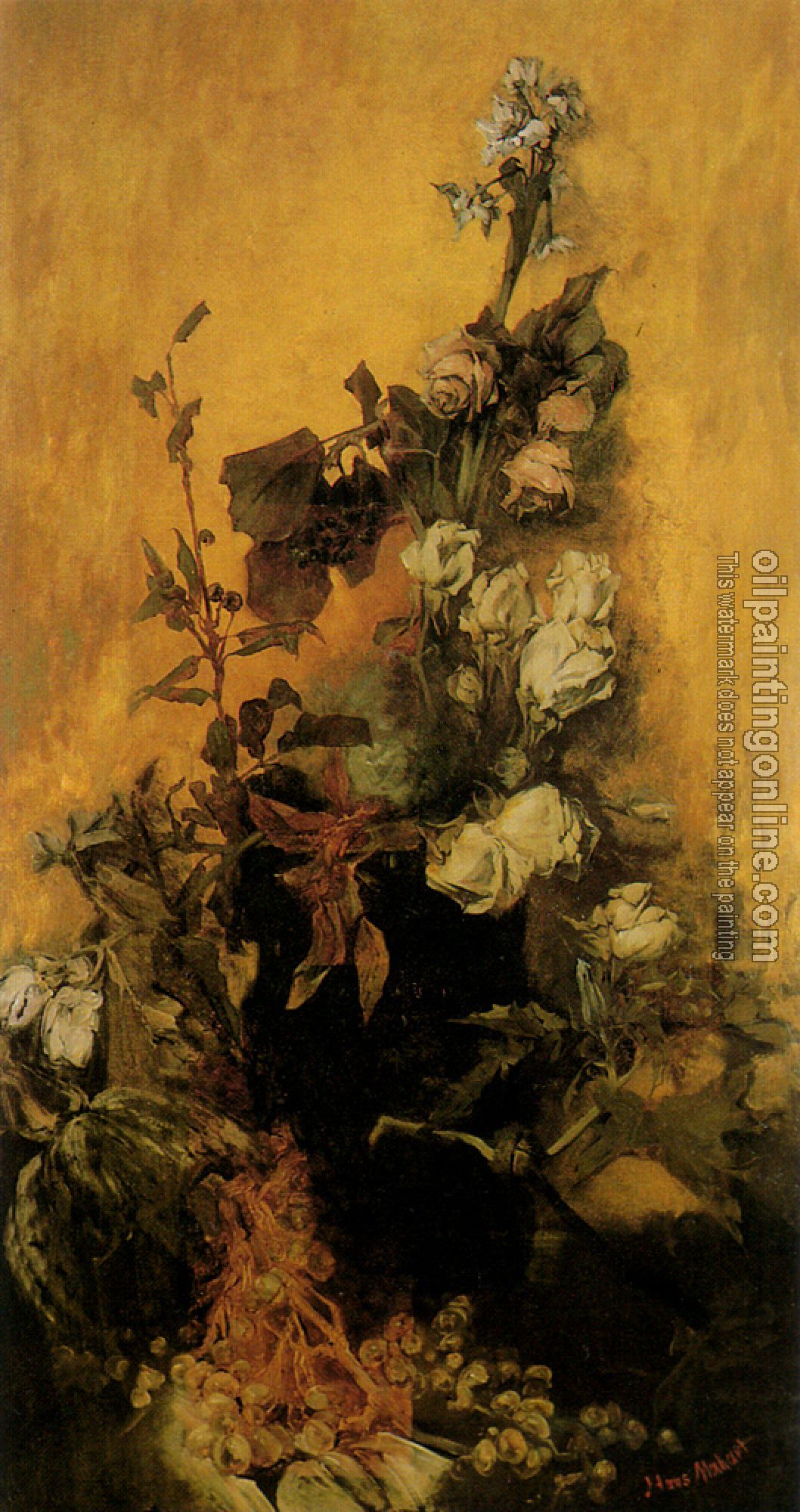 Hans Makart - stilleben mit rosen